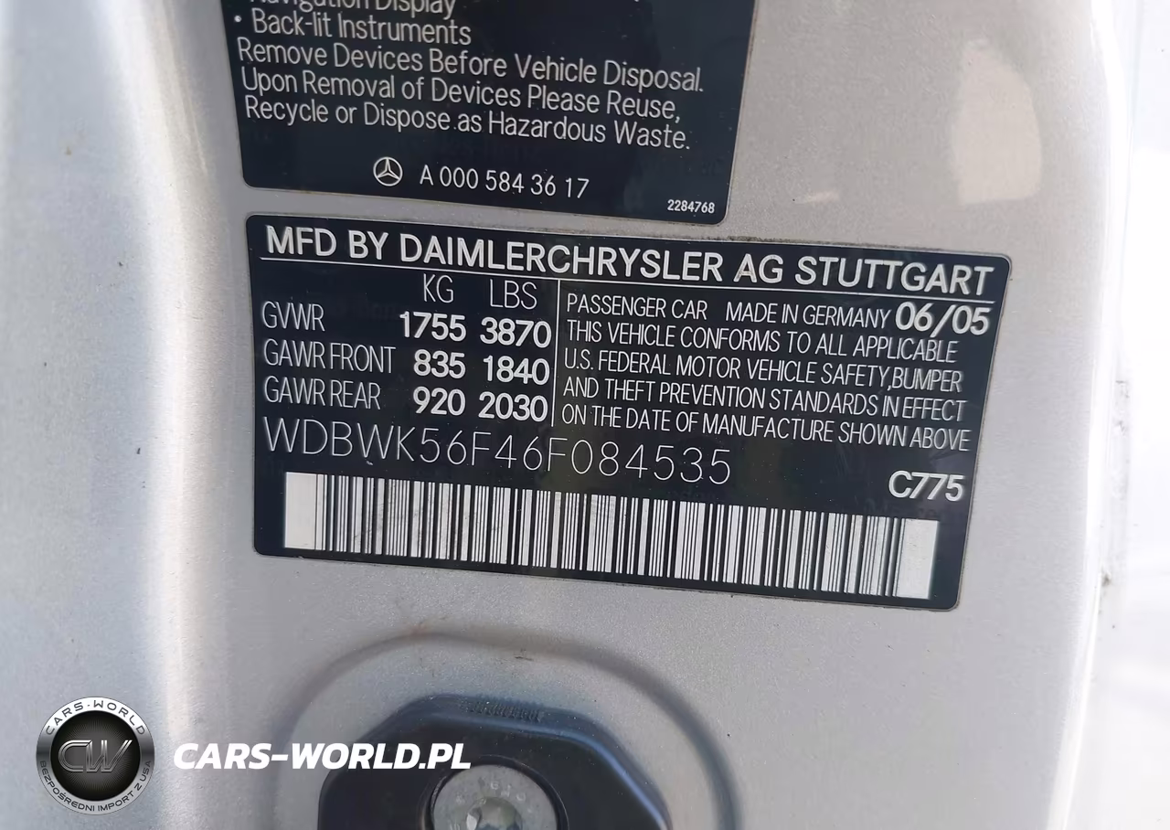 2006 Mercedes-Benz Slk 350 VIN:WDBWK56F46F084535 - 9