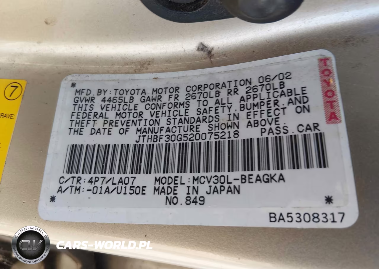 2002 Lexus Es 300 VIN:JTHBF30G520075218 - 9