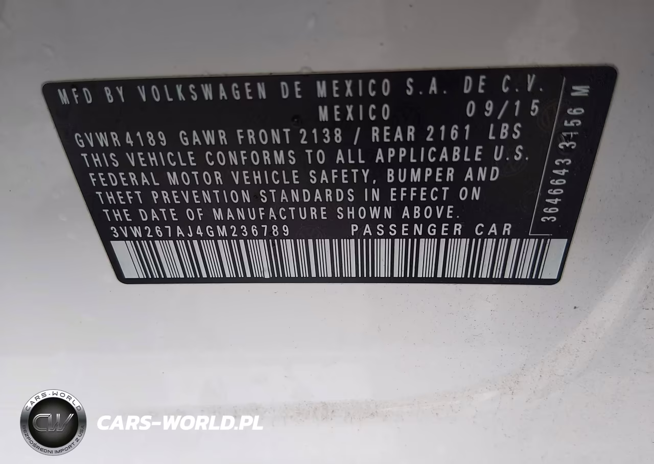 2016 Volkswagen Jetta 1.4T S VIN:3VW267AJ4GM236789 - 9