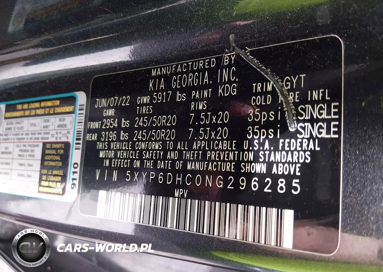 2022 Kia Telluride S VIN:5XYP6DHC0NG296285 - 9