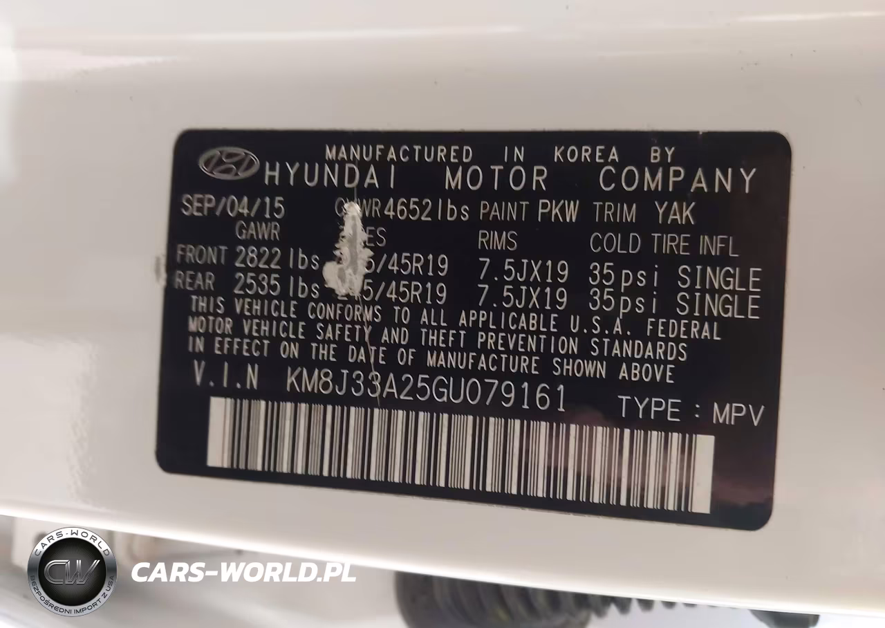 2016 Hyundai Tucson Sport VIN:KM8J33A25GU079161 - 9