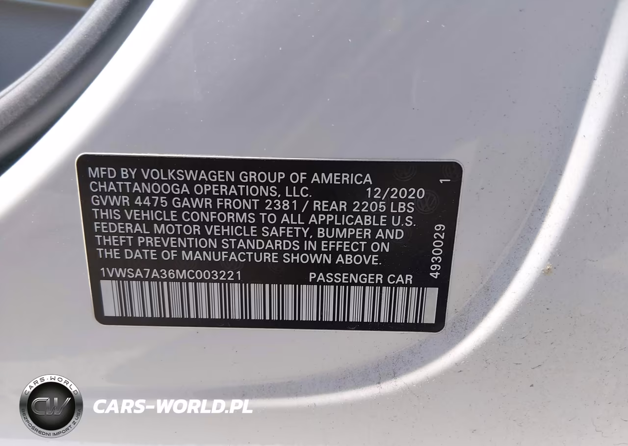 2021 Volkswagen Passat 2.0T Se VIN:1VWSA7A36MC003221 - 9