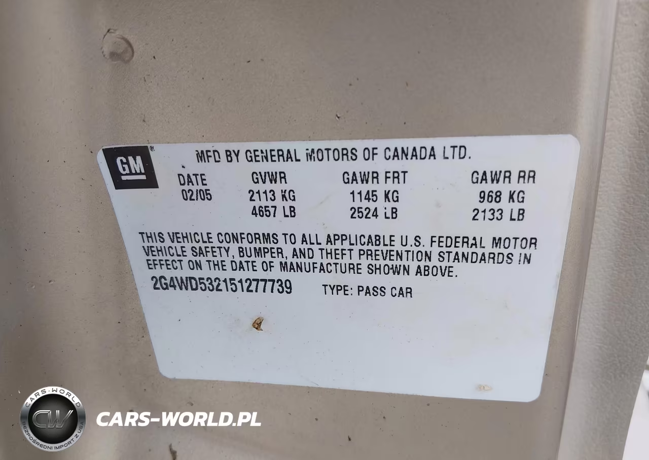 2005 Buick Lacrosse Cxl VIN:2G4WD532151277739 - 9