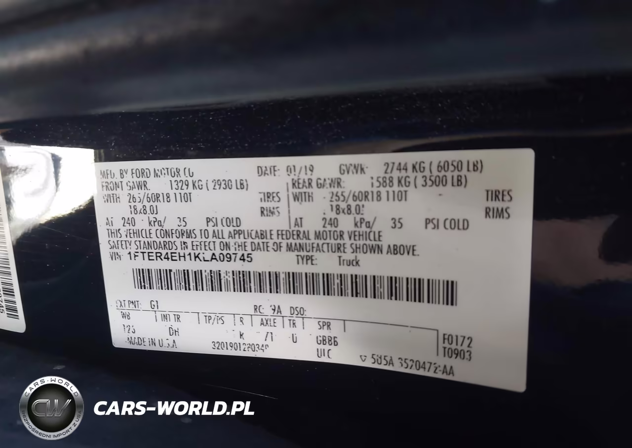2019 Ford Ranger Lariat-Xl-Xlt VIN:1FTER4EH1KLA09745 - 9