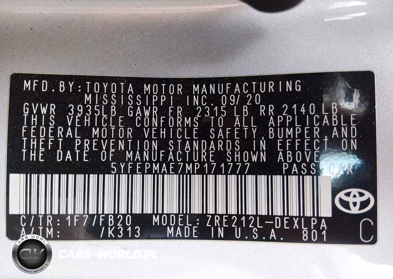 2021 Toyota Corolla Le VIN:5YFEPMAE7MP171777 - 9