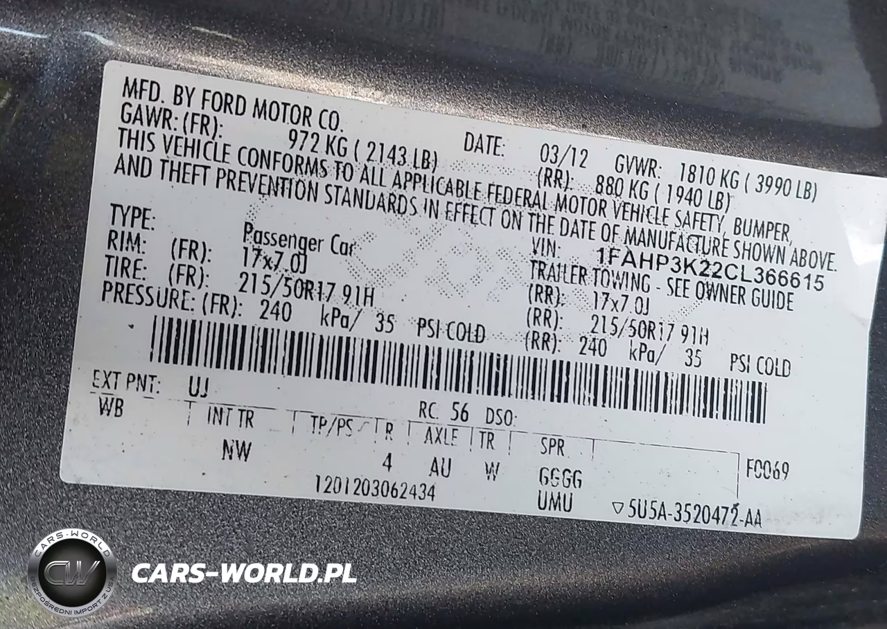 2012 Ford Focus Se VIN:1FAHP3K22CL366615 - 9