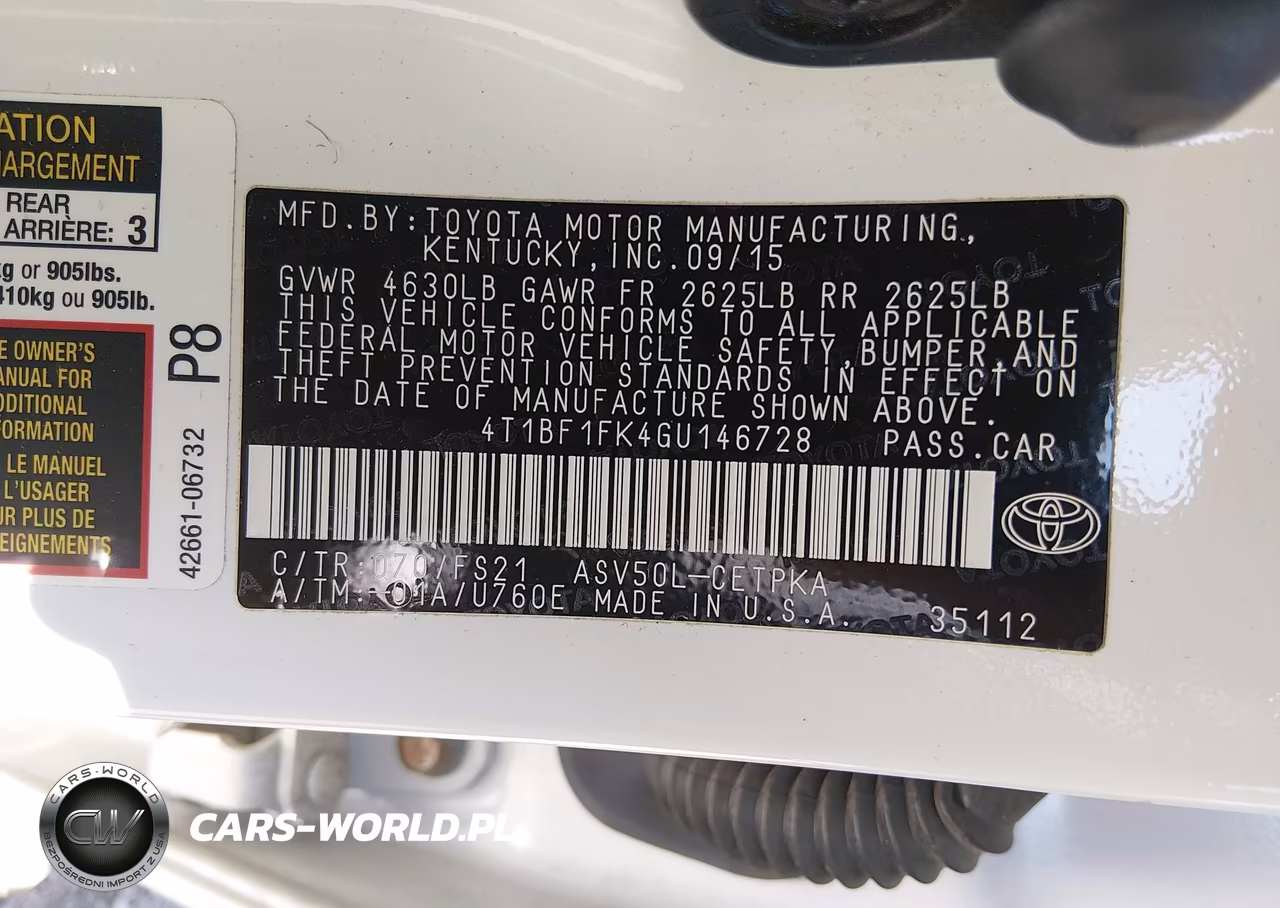 2016 Toyota Camry Se VIN:4T1BF1FK4GU146728 - 9