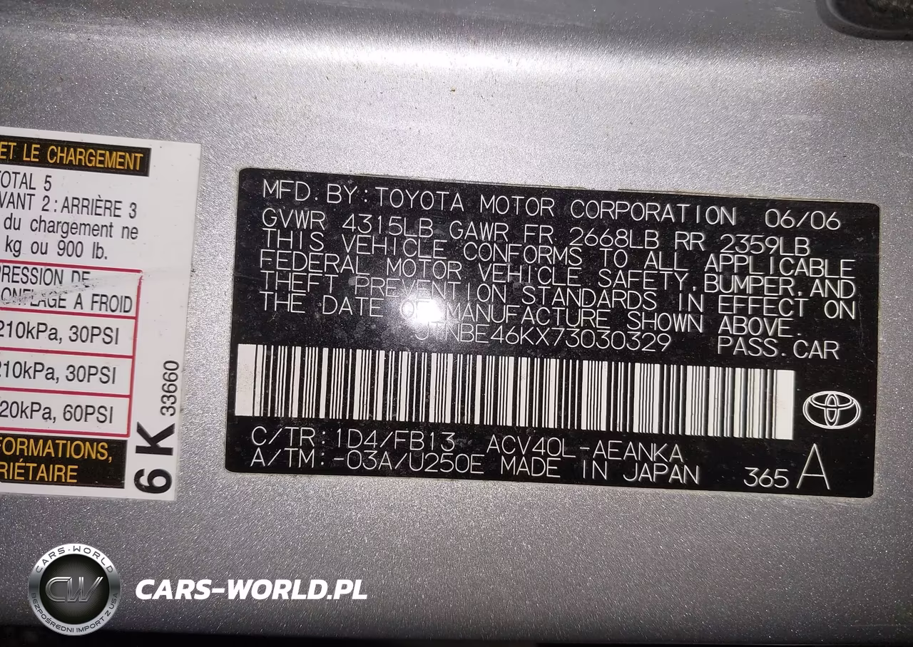 2007 Toyota Camry Le VIN:JTNBE46KX73030329 - 9