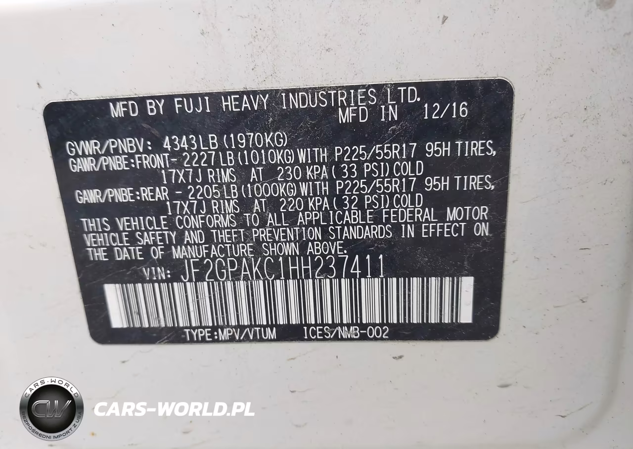 2017 Subaru Crosstrek 2.0I Limited VIN:JF2GPAKC1HH237411 - 9