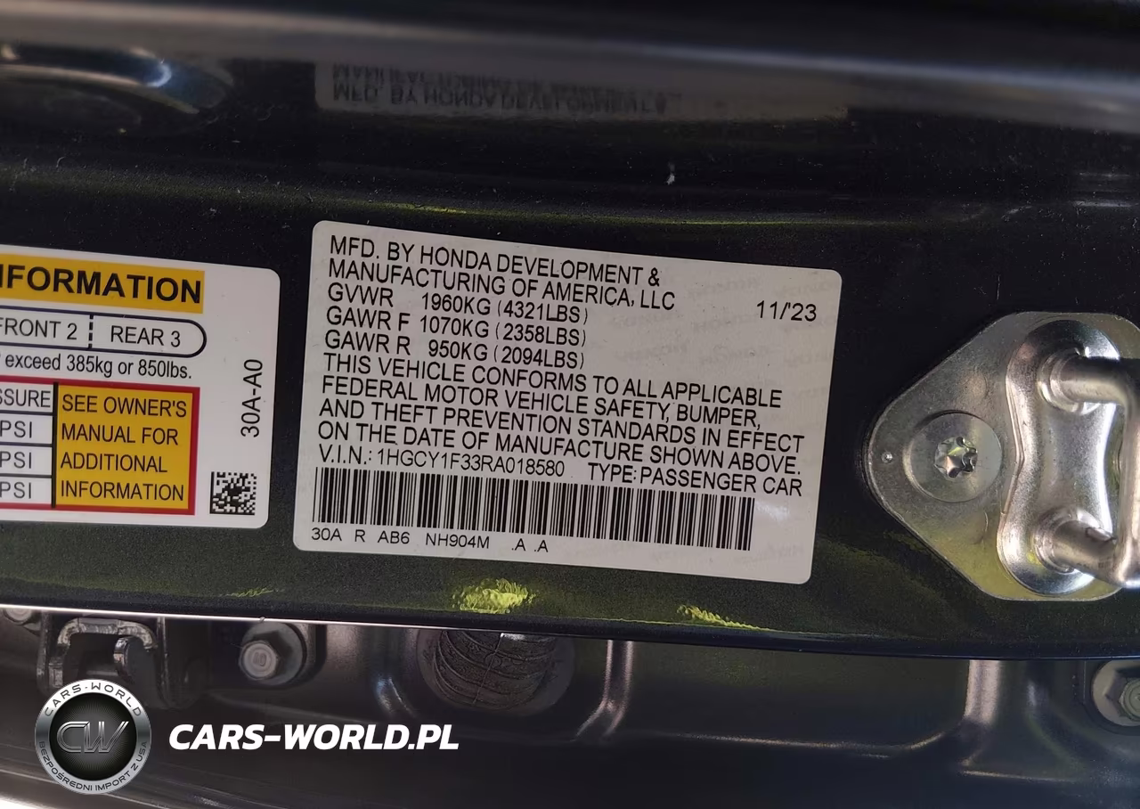 2024 Honda Accord Ex VIN:1HGCY1F33RA018580 - 9