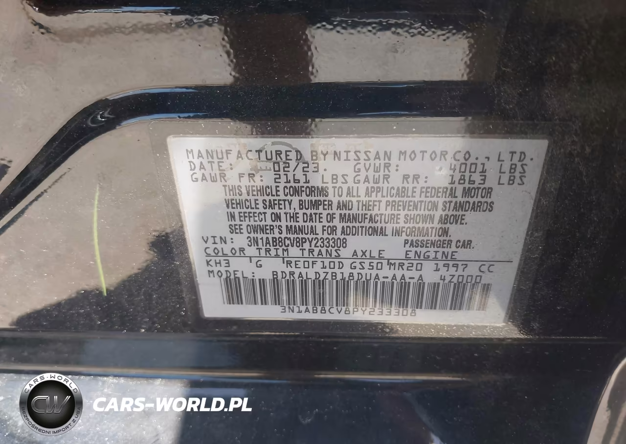 2023 Nissan Sentra Sv Xtronic Cvt VIN:3N1AB8CV8PY233308 - 9