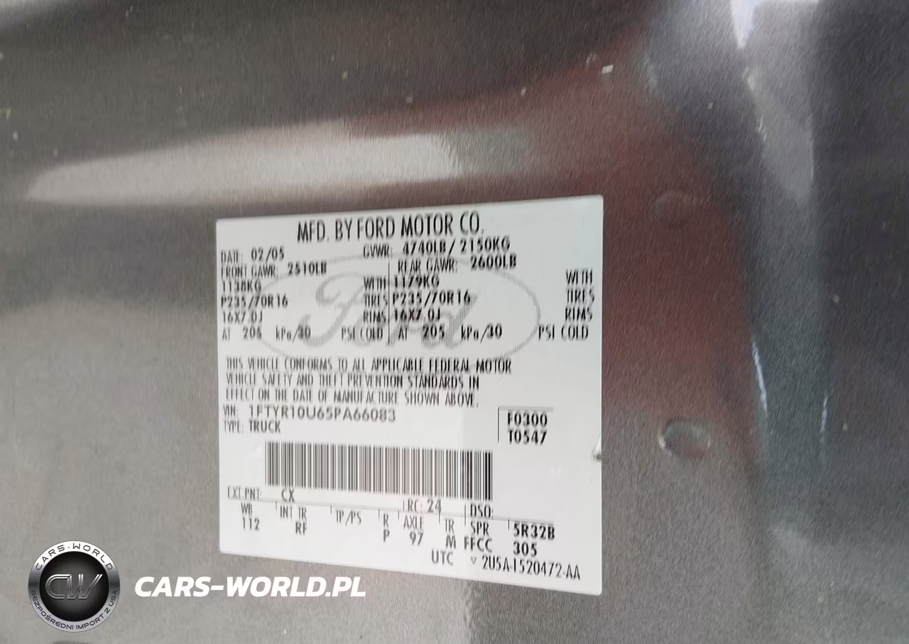 2005 Ford Ranger Edge-Stx-Xl-Xls-Xlt VIN:1FTYR10U65PA66083 - 9
