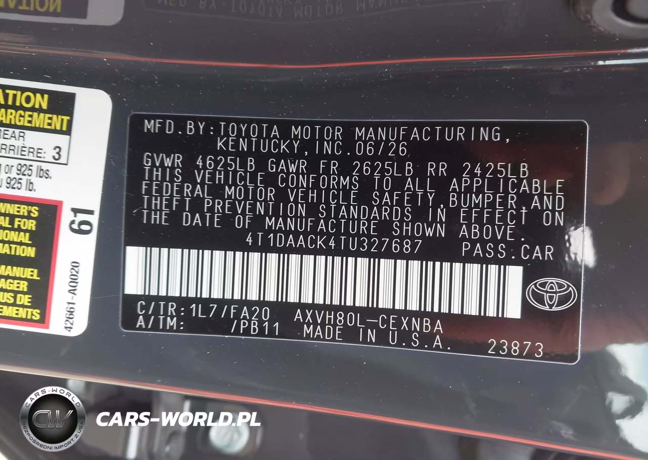 2026 Toyota Camry Le VIN:4T1DAACK4TU327687 - 9