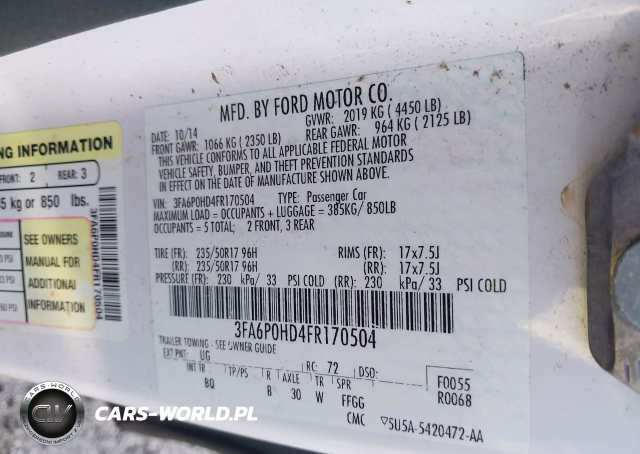 2015 Ford Fusion Se VIN:3FA6P0HD4FR170504 - 9