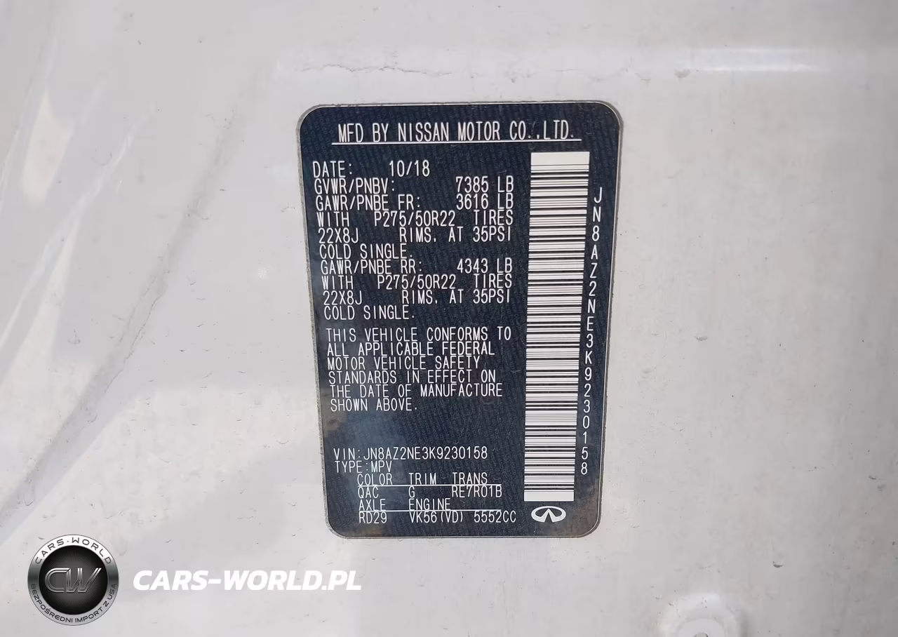 2019 Infiniti Qx80 Luxe VIN:JN8AZ2NE3K9230158 - 9