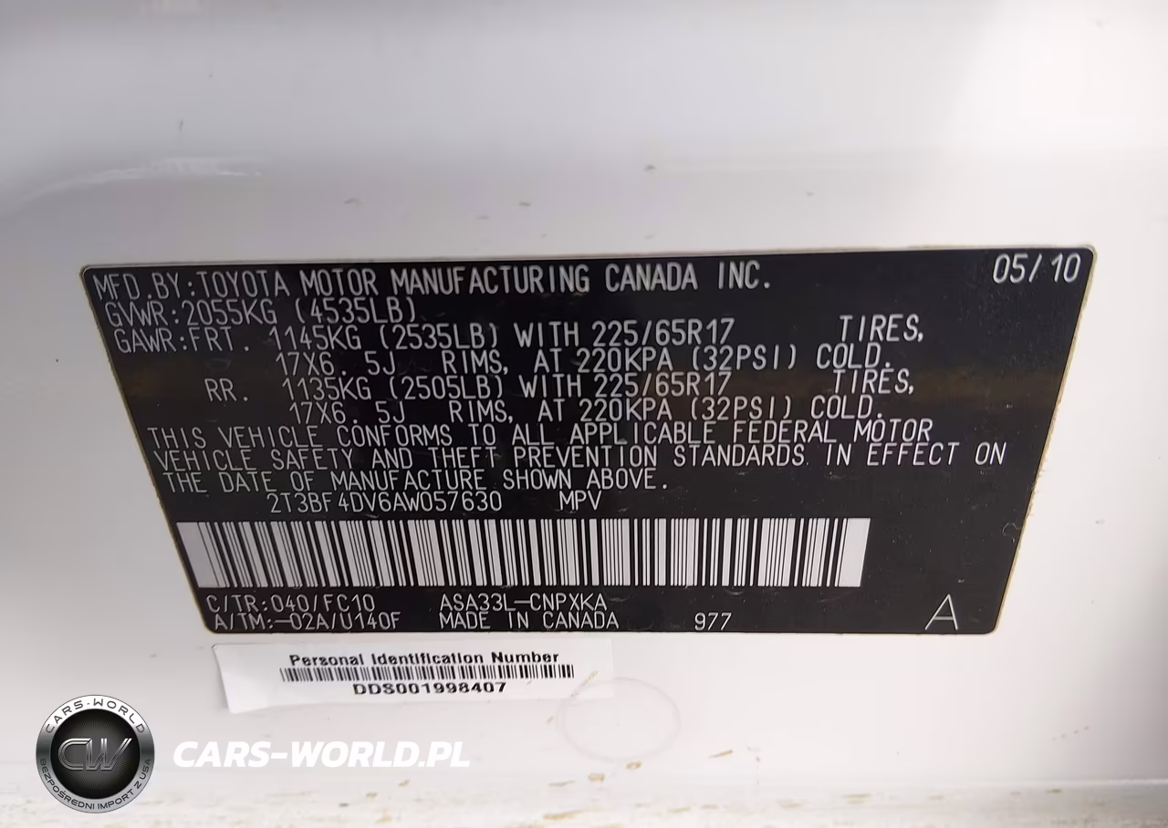 2010 Toyota Rav4 VIN:2T3BF4DV6AW057630 - 9