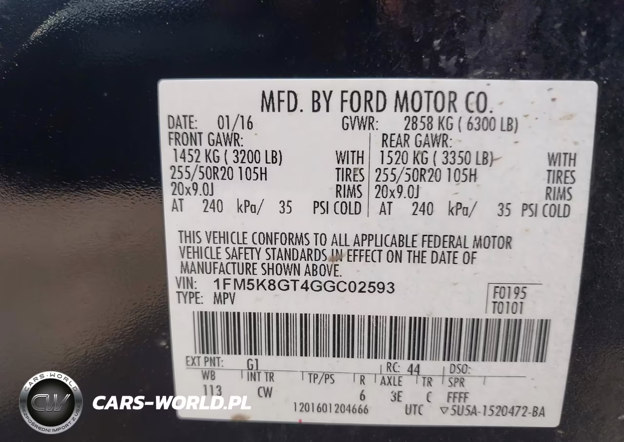 2016 Ford Explorer Sport VIN:1FM5K8GT4GGC02593 - 9