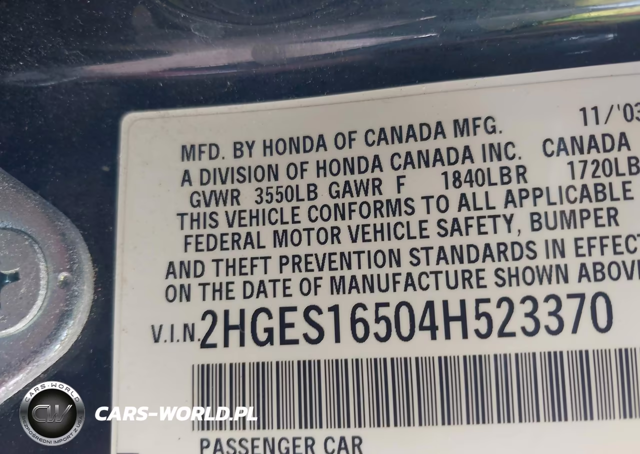 2004 Honda Civic Lx VIN:2HGES16504H523370 - 9