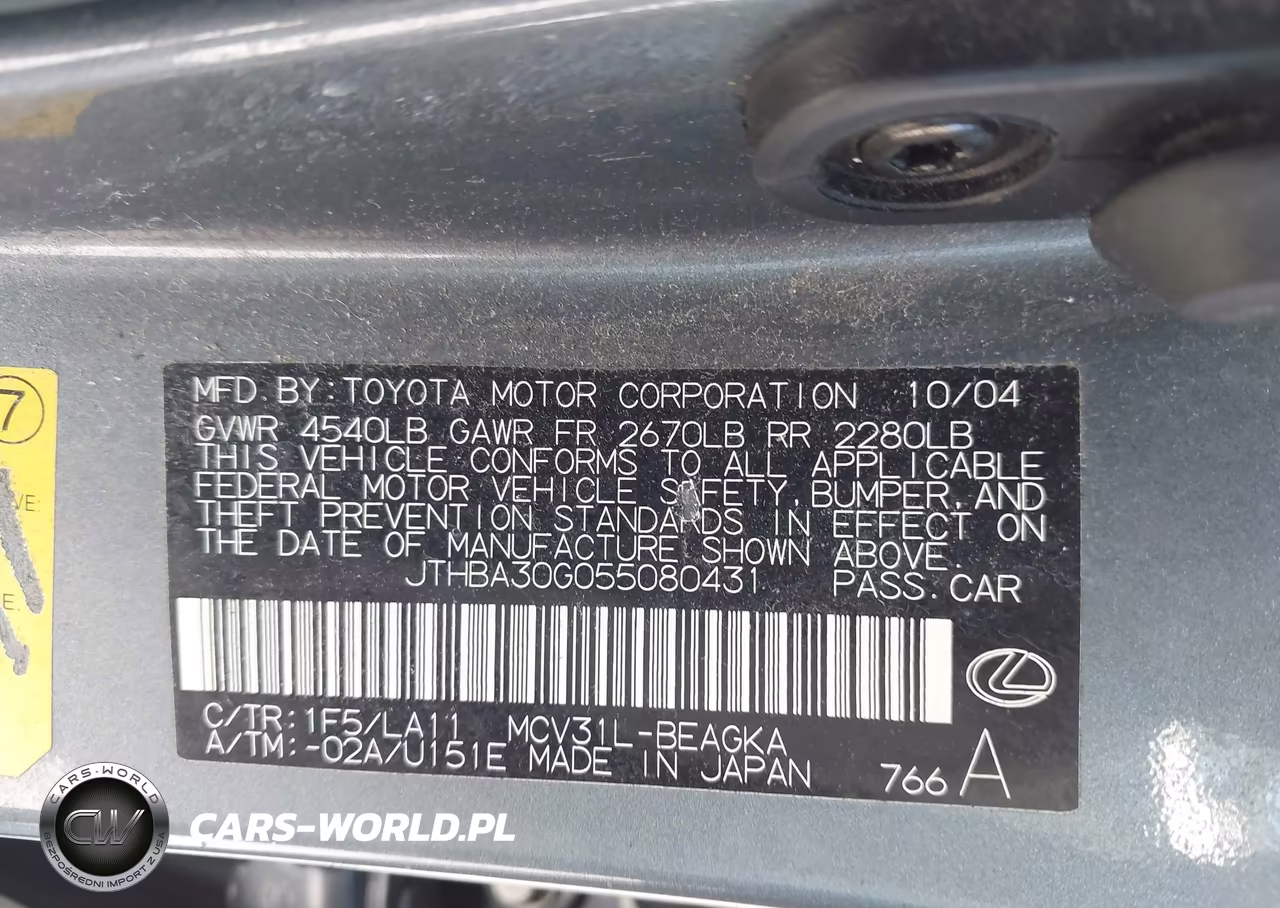 2005 Lexus Es 330 VIN:JTHBA30G055080431 - 9