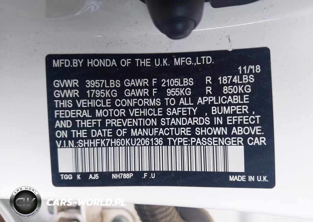 2019 Honda Civic Ex VIN:SHHFK7H60KU206136 - 9