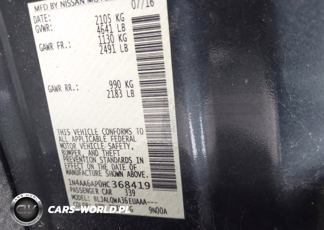 2017 Nissan Maxima 3.5 Platinum-3.5 S-3.5 Sl-3.5 Sr-3.5 Sv VIN:1N4AA6AP0HC368419 - 9