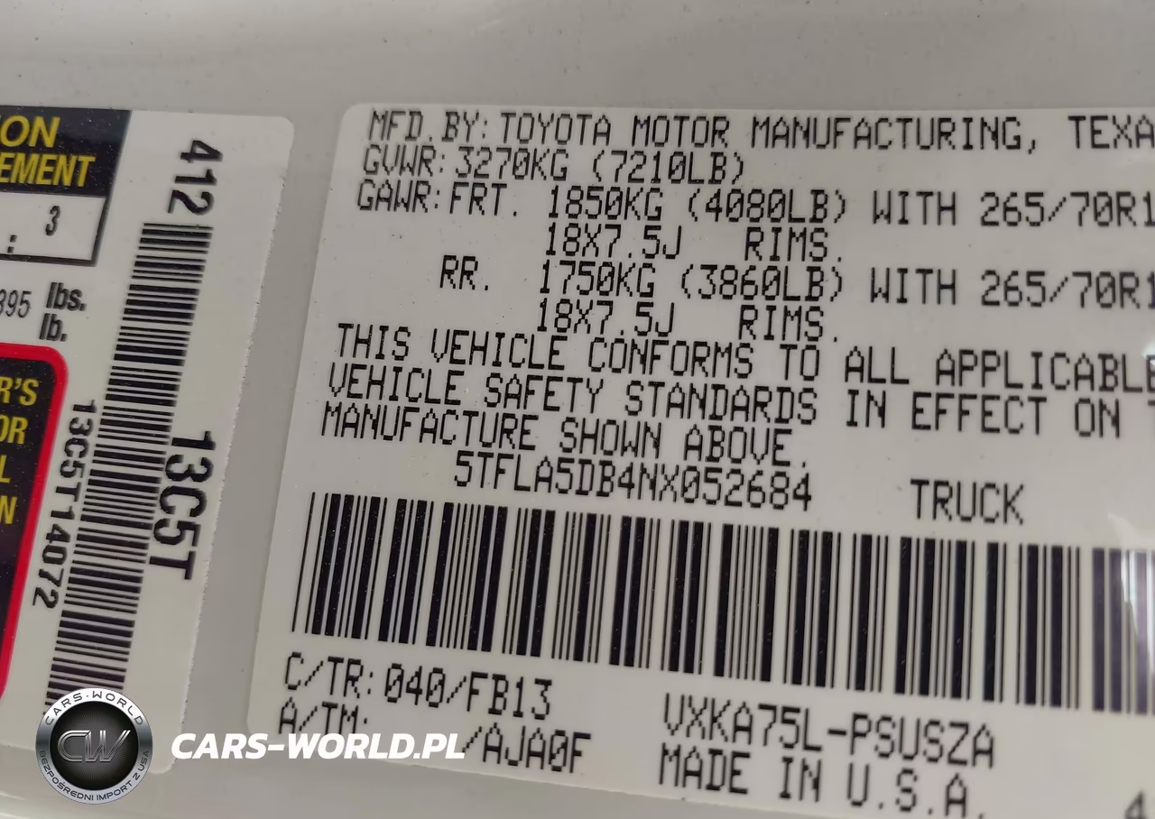 2022 Toyota Tundra Sr5 VIN:5TFLA5DB4NX052684 - 9