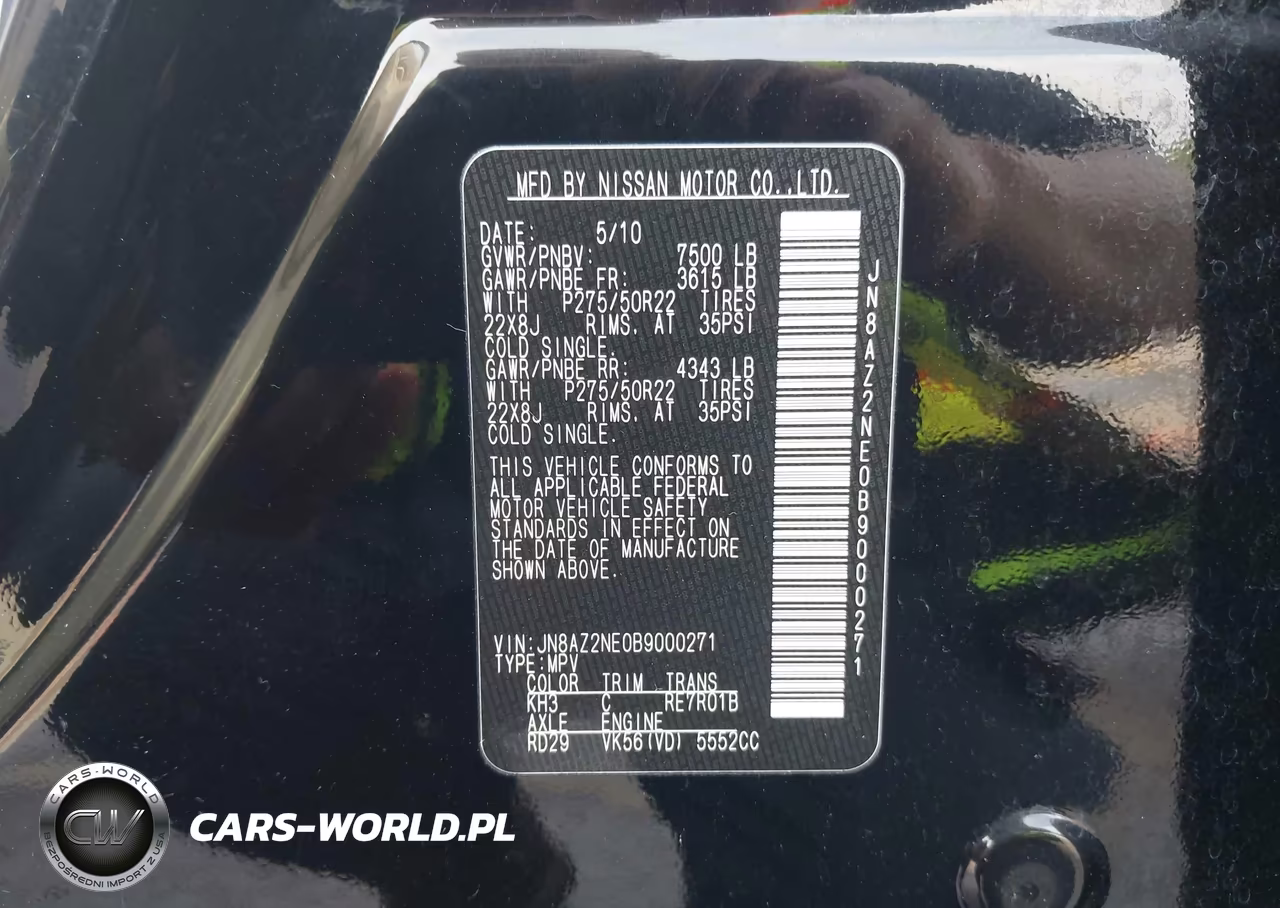 2011 Infiniti Qx56 VIN:JN8AZ2NE0B9000271 - 9