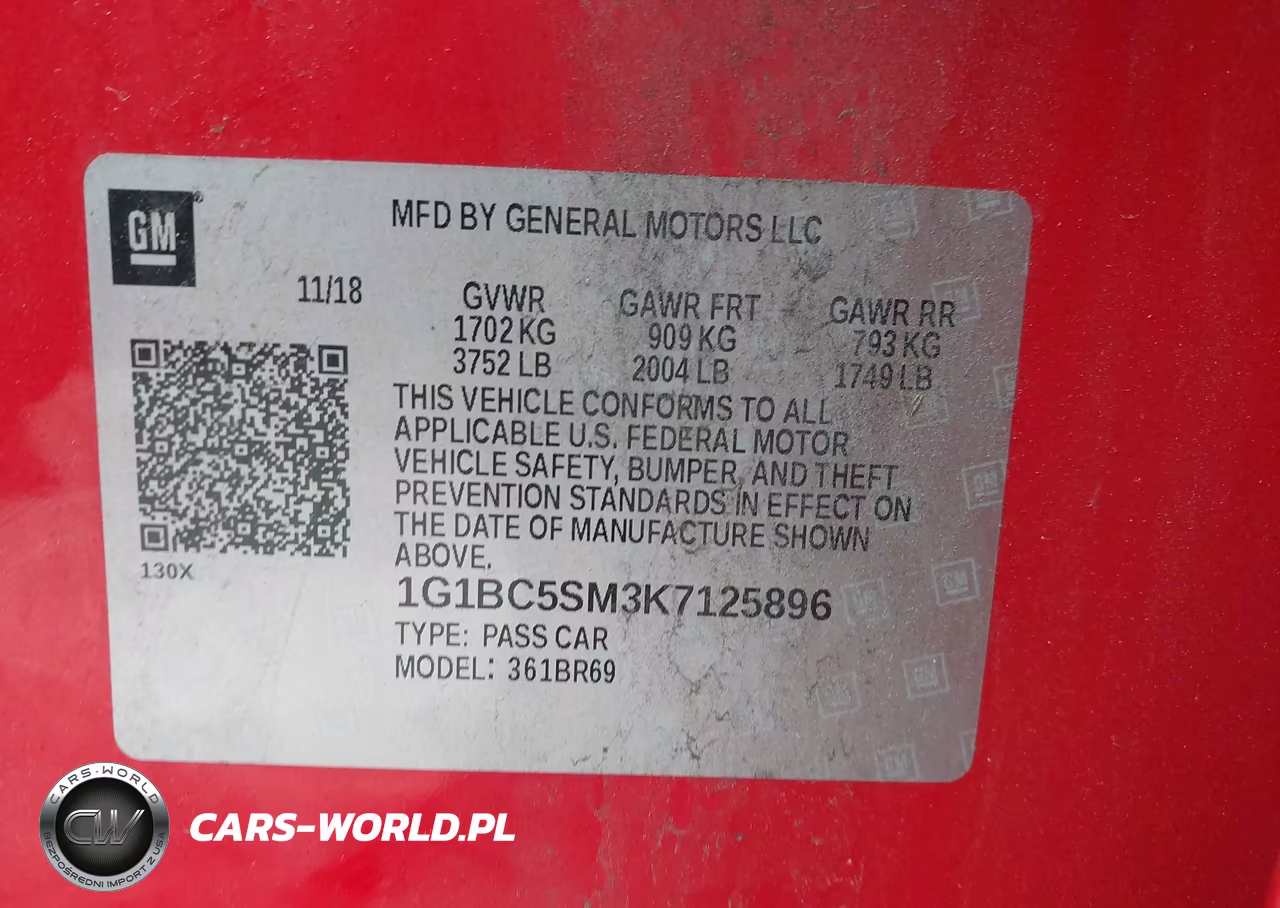 2019 Chevrolet Cruze Ls VIN:1G1BC5SM3K7125896 - 9
