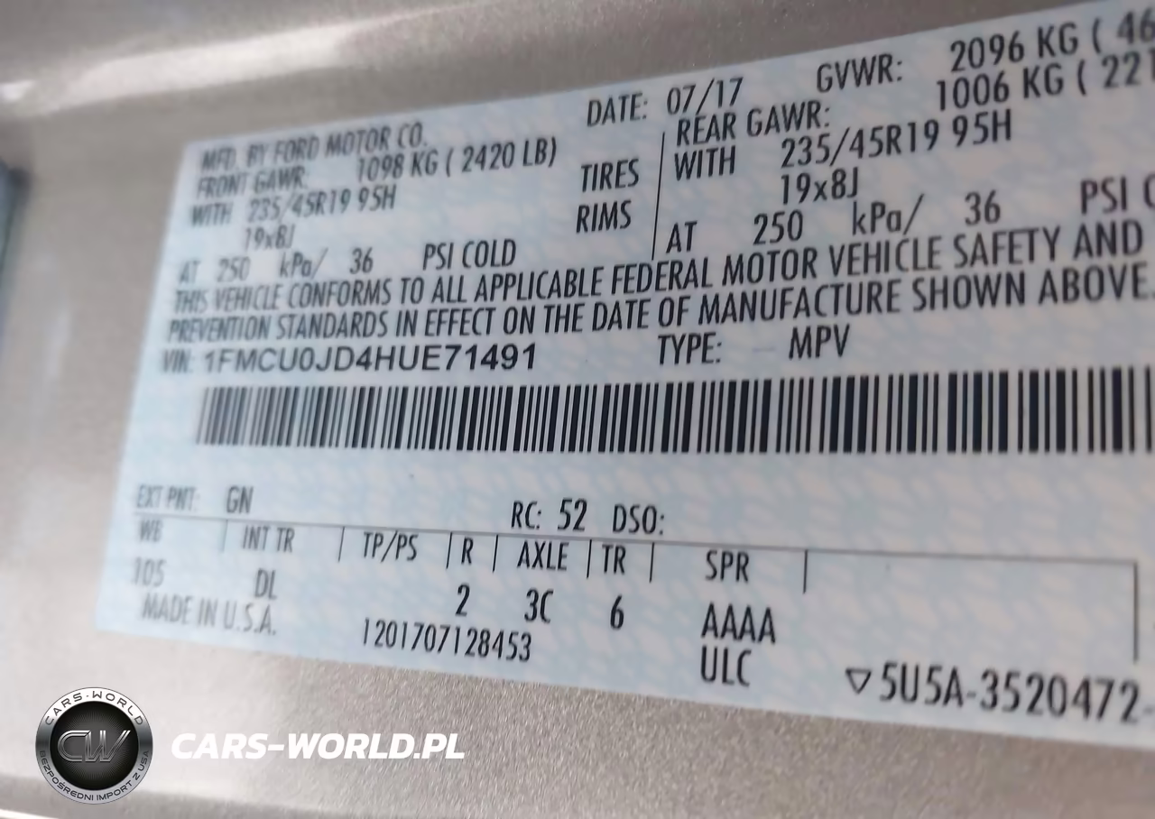 2017 Ford Escape Titanium VIN:1FMCU0JD4HUE71491 - 9