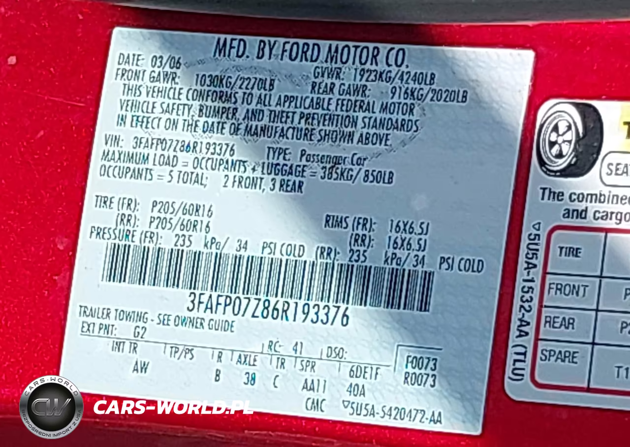 2006 Ford Fusion Se VIN:3FAFP07Z86R193376 - 9