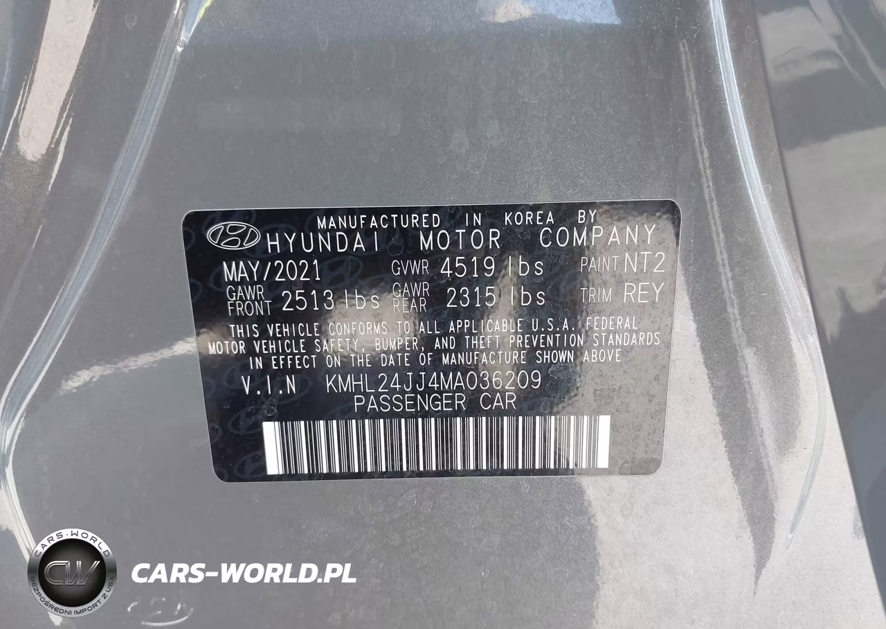 2021 Hyundai Sonata Blue VIN:KMHL24JJ4MA036209 - 9