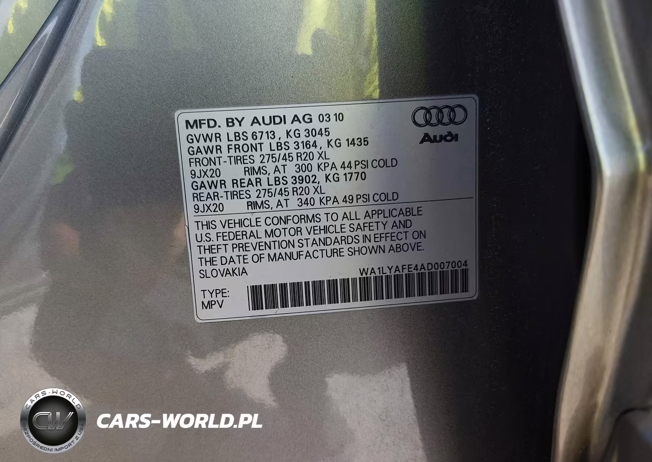2010 Audi Q7 3.6 Premium VIN:WA1LYAFE4AD007004 - 9