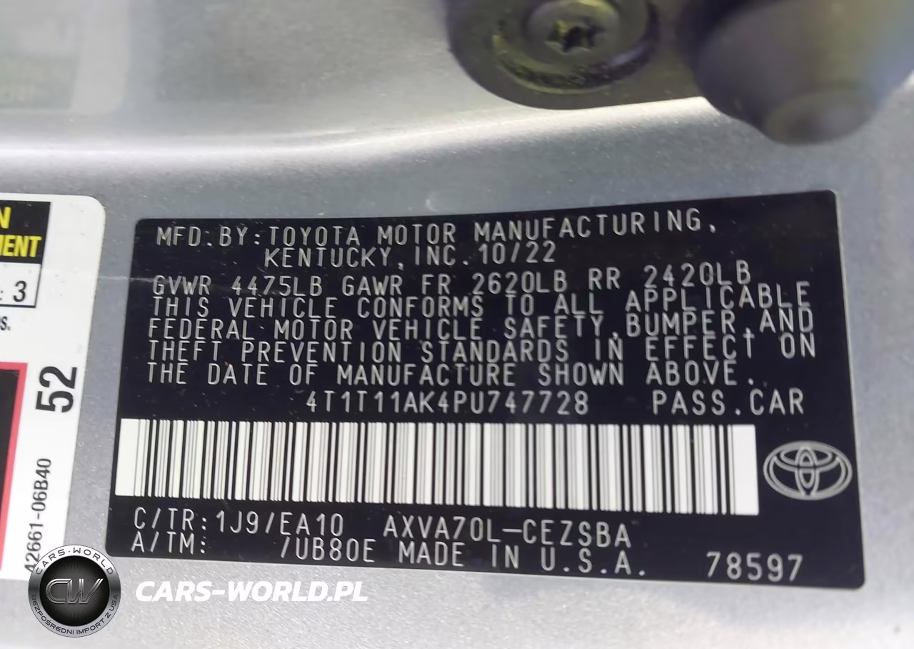 2023 Toyota Camry Se VIN:4T1T11AK4PU747728 - 9