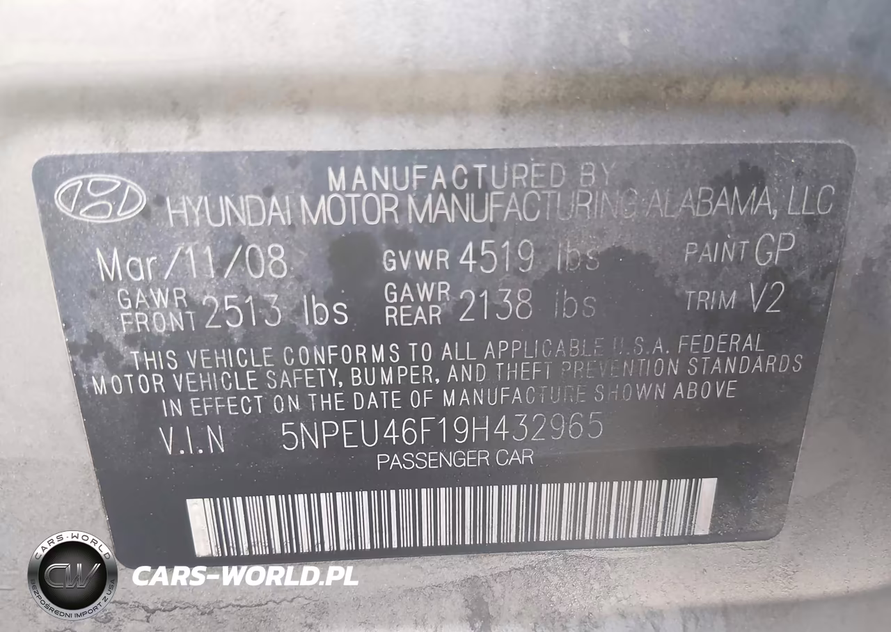 2009 Hyundai Sonata Limited V6 VIN:5NPEU46F19H432965 - 9