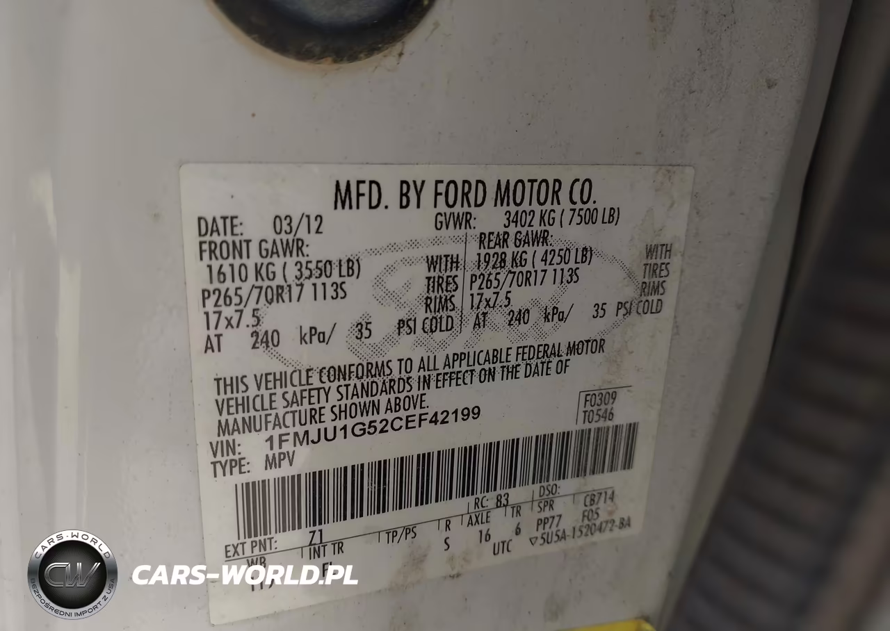 2012 Ford Expedition Xl VIN:1FMJU1G52CEF42199 - 9