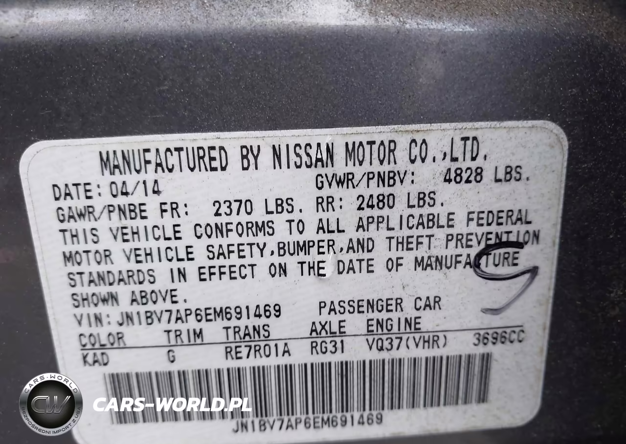 2014 Infiniti Q50 Premium VIN:JN1BV7AP6EM691469 - 9