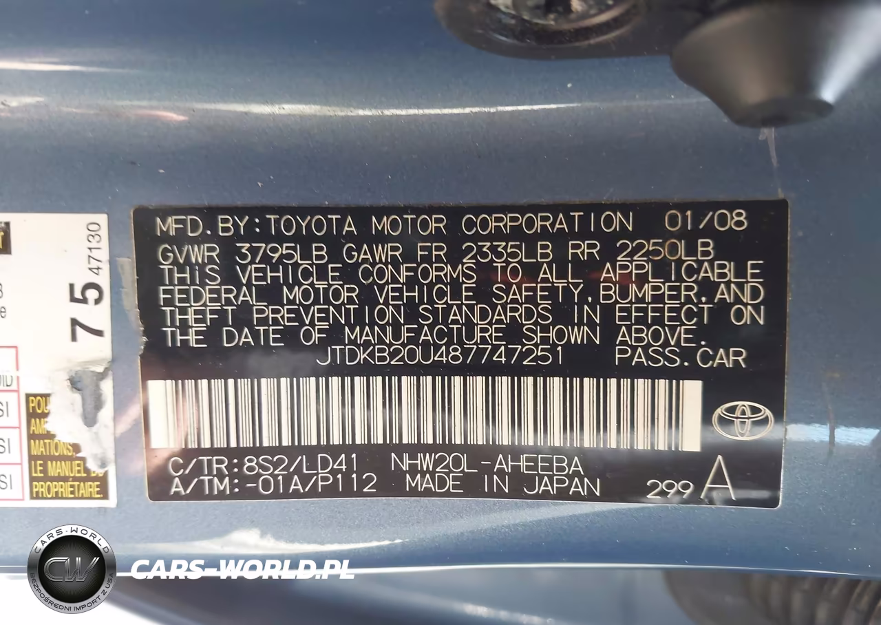 2008 Toyota Prius VIN:JTDKB20U487747251 - 9
