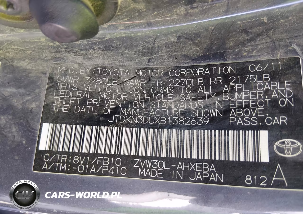 2011 Toyota Prius Two VIN:JTDKN3DUXB1382639 - 9