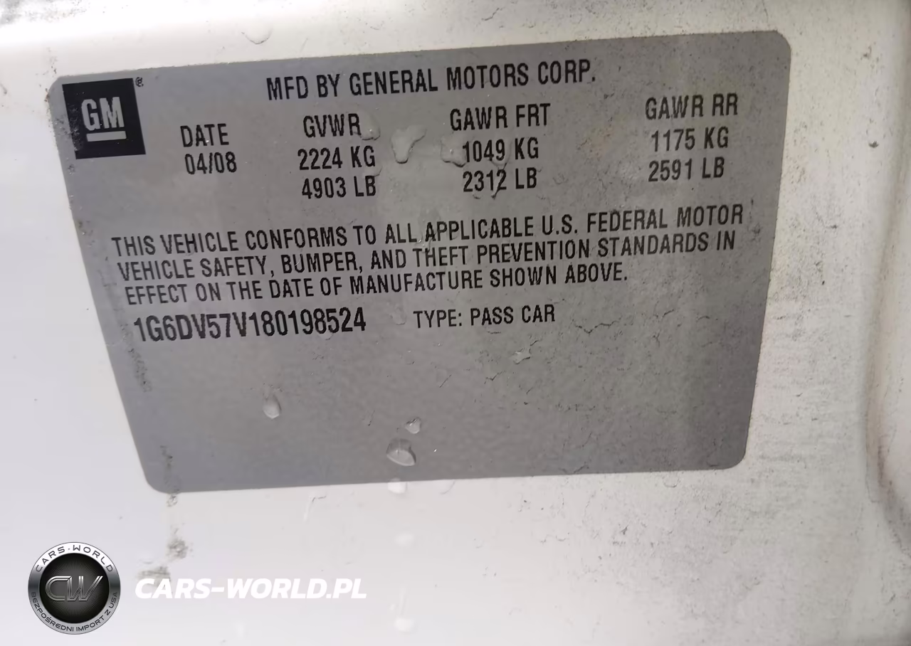 2008 Cadillac Cts Rwd W-1Sb VIN:1G6DV57V180198524 - 9
