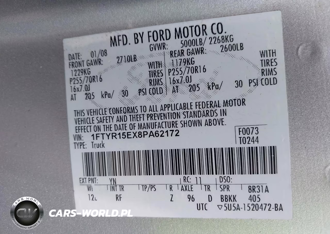 2008 Ford Ranger Fx4 Off-Rd-Sport-Xl-Xlt VIN:1FTYR15EX8PA62172 - 9