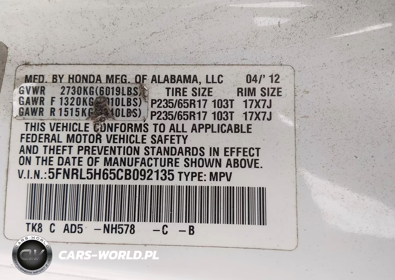 2012 Honda Odyssey Ex-L VIN:5FNRL5H65CB092135 - 9