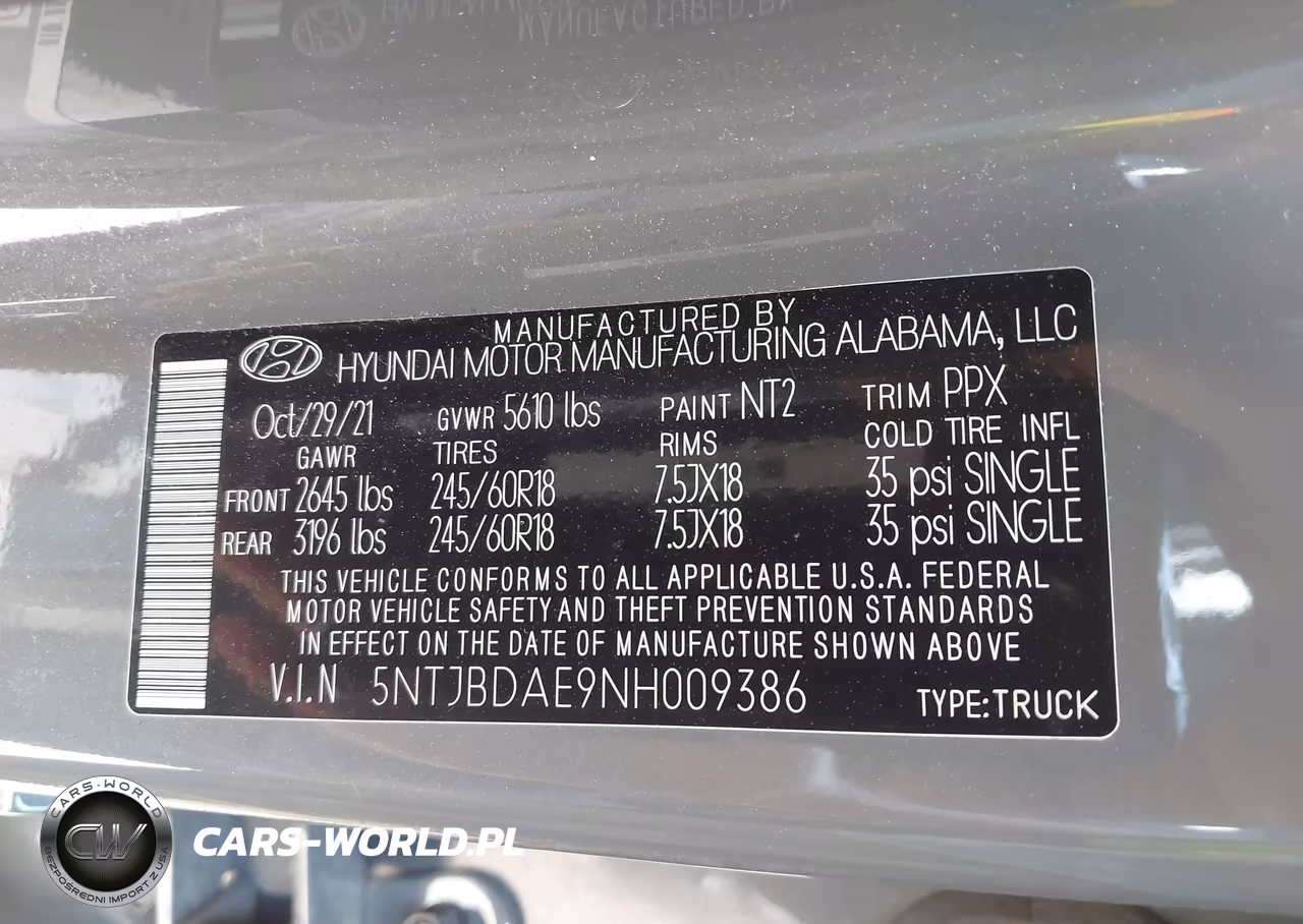 2022 Hyundai Santa Cruz Sel VIN:5NTJBDAE9NH009386 - 9