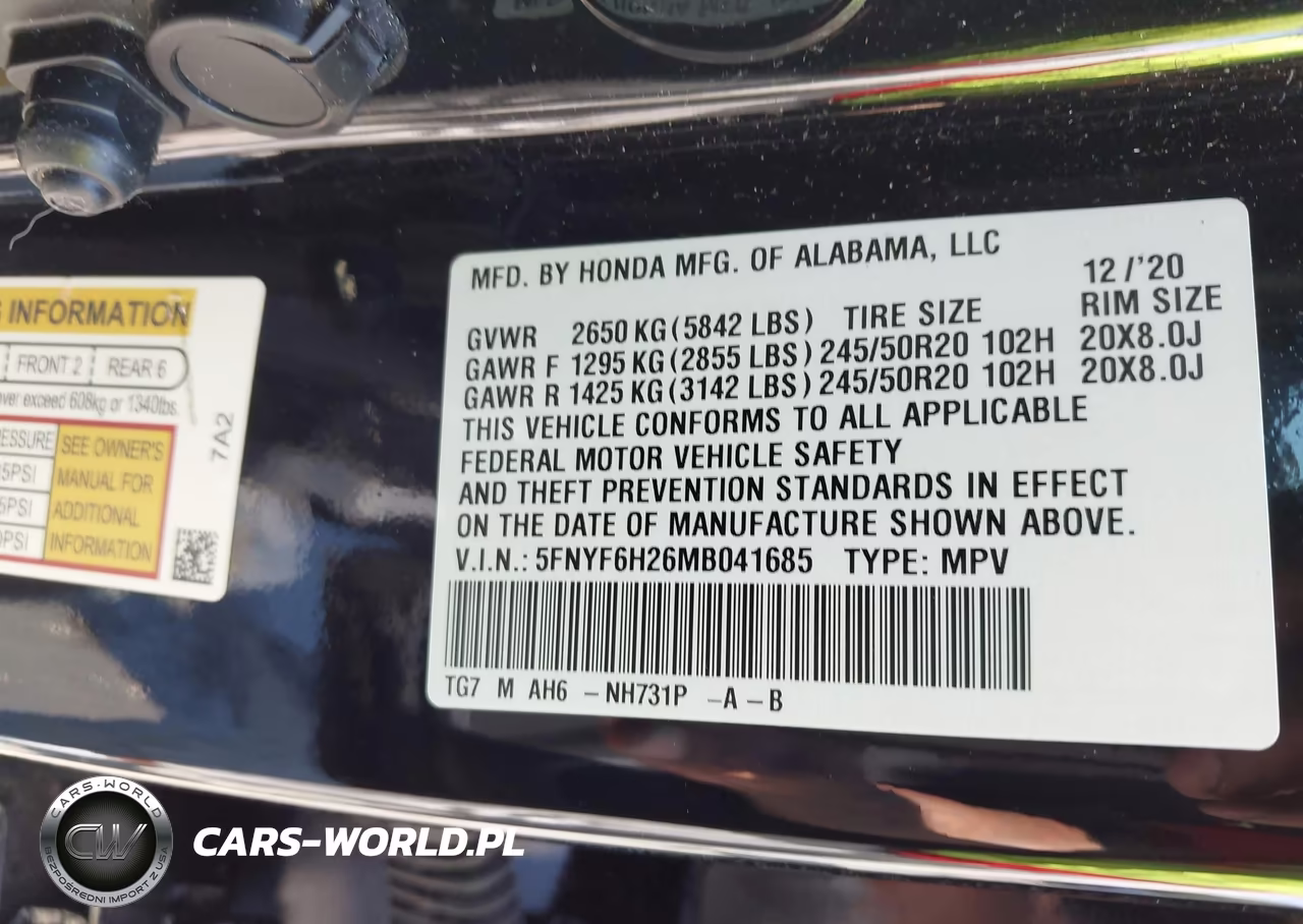 2021 Honda Pilot Awd Special Edition VIN:5FNYF6H26MB041685 - 9