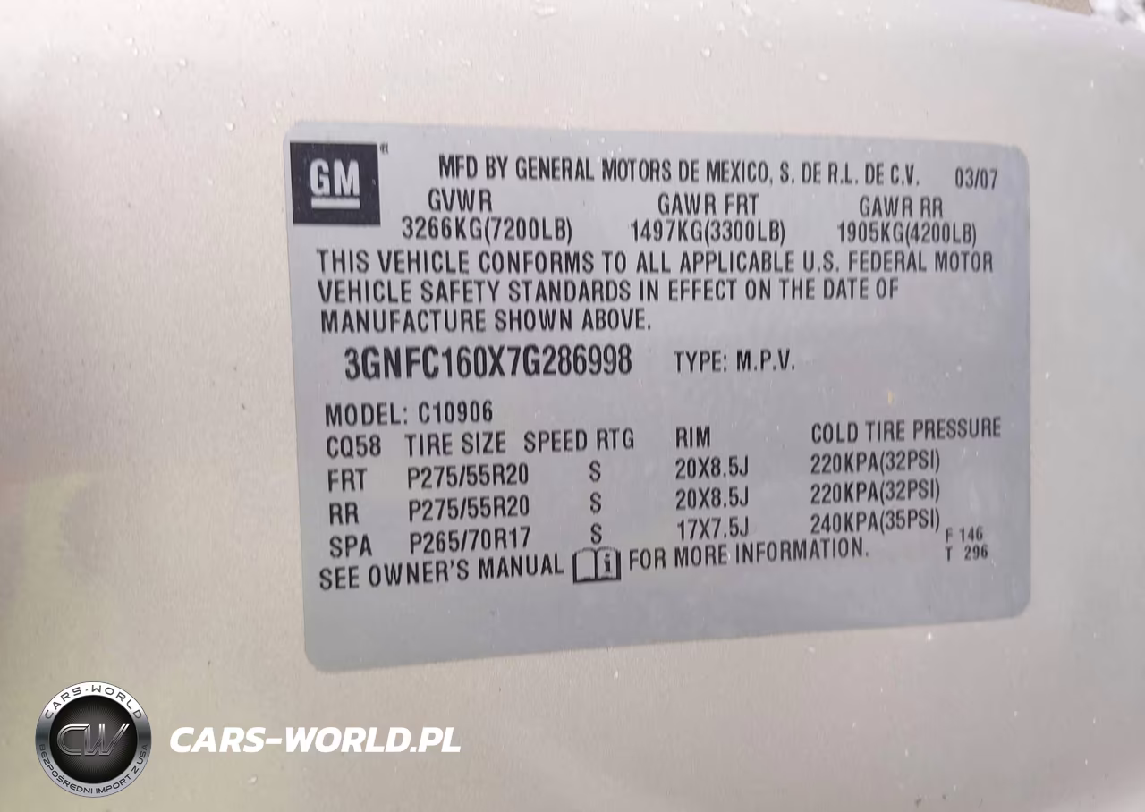 2007 Chevrolet Suburban Ltz VIN:3GNFC160X7G286998 - 9