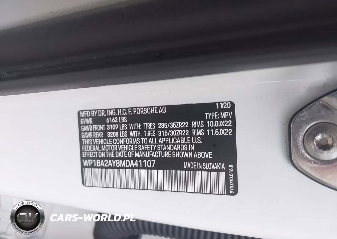 2021 Porsche Cayenne Coupe VIN:WP1BA2AY8MDA41107 - 9