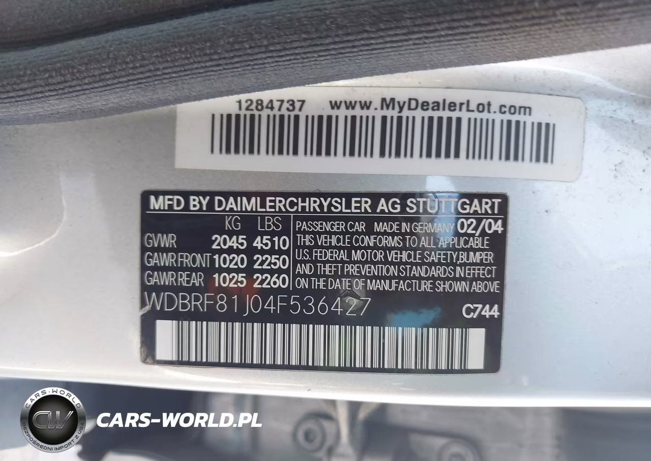 2004 Mercedes-Benz C 240 4Matic VIN:WDBRF81J04F536427 - 9