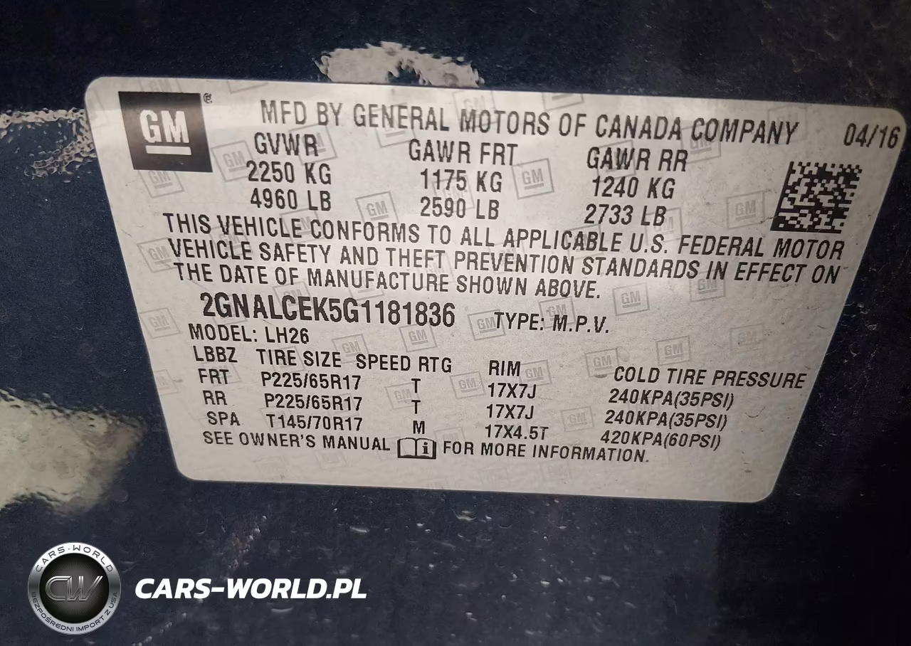 2016 Chevrolet Equinox Lt VIN:2GNALCEK5G1181836 - 9
