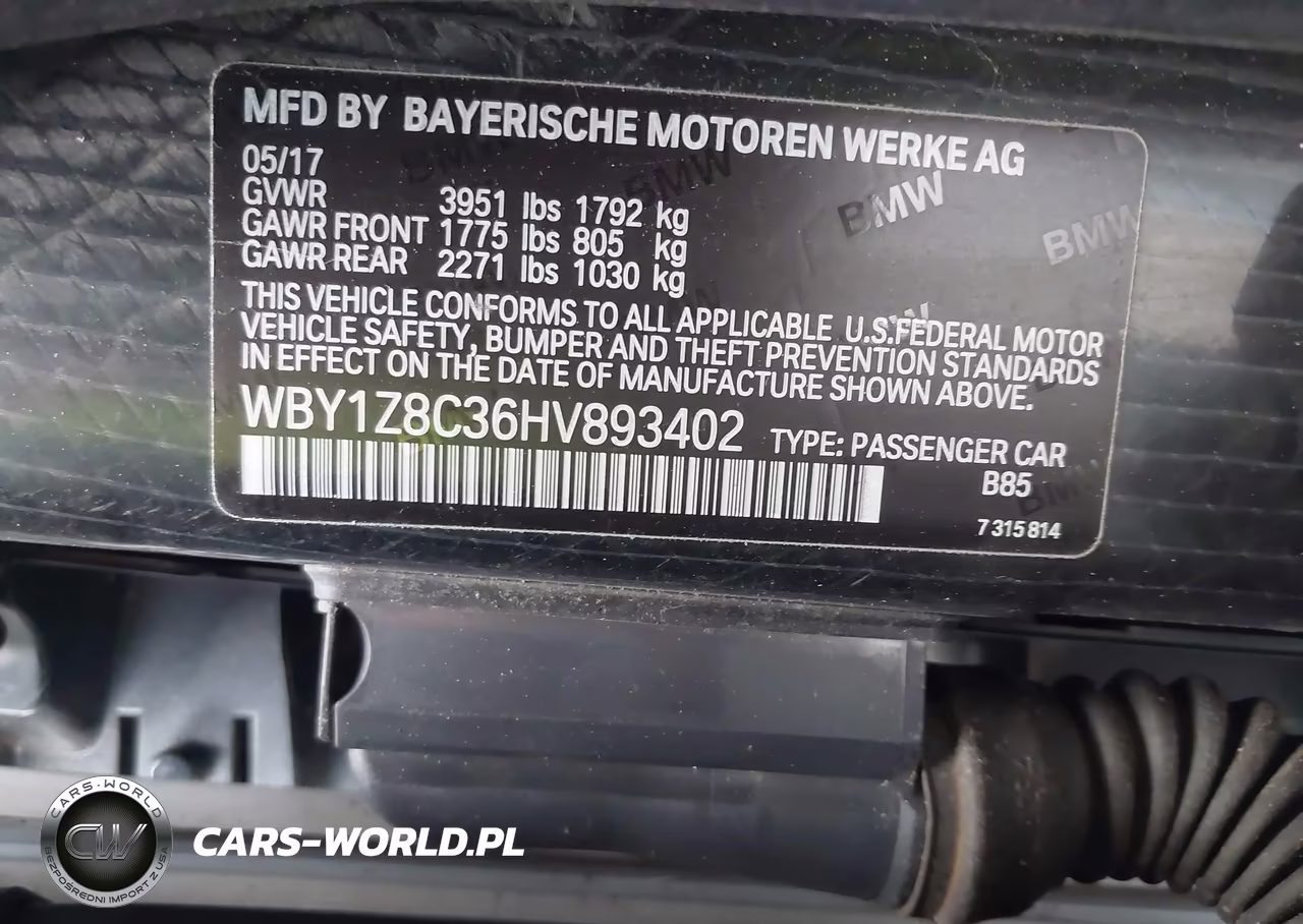 2017 BMW I3 94 Ah W-Range Extender VIN:WBY1Z8C36HV893402 - 9