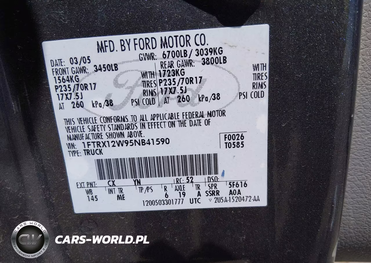 2005 Ford F-150 Stx-Xl-Xlt VIN:1FTRX12W95NB41590 - 9