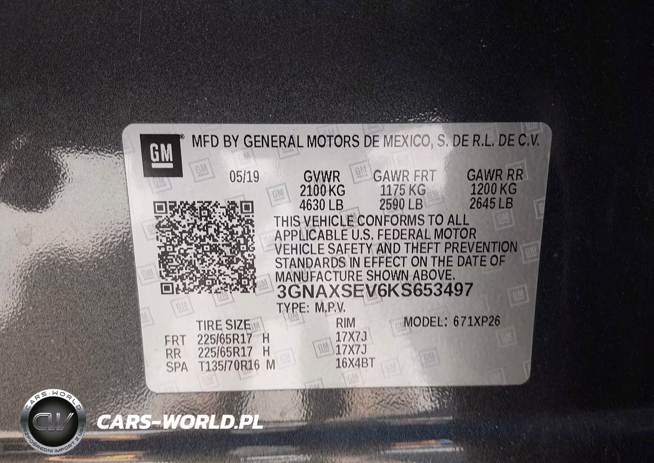 2019 Chevrolet Equinox Ls VIN:3GNAXSEV6KS653497 - 9